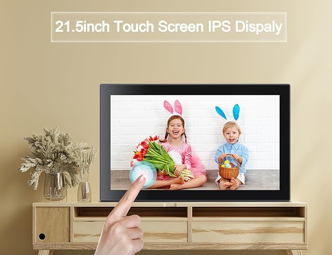 Frameo Digital Picture Frame with 1080P IPS Touch Screen HD Disply,21.5 Inch Large Digital Photo Frame, 32GB WiFi Frame with Swivel Mount,Send Photos Instantly from Anywhere with via App