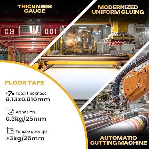 Industrial Black & White Caution Tape 2-Pack | 2in x 108ft Floor Marking Tape | Waterproof & Forklift-Proof | Long-Lasting for Warehouse, Factory, Parking