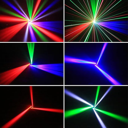 Mini Moving Head DJ Lights, 6-Arm Disco Lights with Remote Control 80w RGBW 4in1 LED DJ Stage Lighting Sound Activated DMX 512 Control for Disco Club Wedding Party Christmas