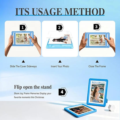 Blue 5x7 Picture Frame with Acrylic Front 6 Pack, ABS Frame for 5x7 or 4x10 Photos, Shatterproof UV-Resistant Tabletop Photo Frame, Vertical/Horizontal Display for Home Décor
