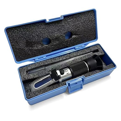 5-in-1 Refractometer for DEF Urea Concentration, Windshield Washer & PG/EG Antifreeze Freeze Point, Battery Specific Gravity - Refractometer for Coolant, Antifreeze, and Diesel Fluid