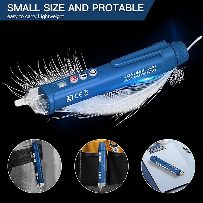 Non-Contact Voltage Tester,Electrical Voltage Detector Pen Null/Live Wire Tester Breakpoint Finder Voltage Measuring Tool Dual Range AC 12V/48V-1000V