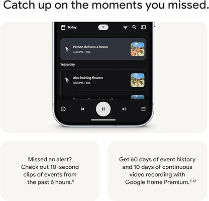 Google Nest Doorbell (Wired, 3rd Gen) - 2K Video and Gemini, Live View, Night Vision, 2-Way Audio - Works with Google Home - 2025 Model - Snow