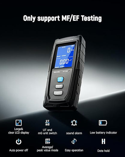ERICKHILL EMF Meter, Detects Electric and Magnetic Fields, Handheld Digital EMF Detector with LCD Display, Sound-Light Alarm, Rechargeable Battery for Home, Office, and Appliances (Blue)
