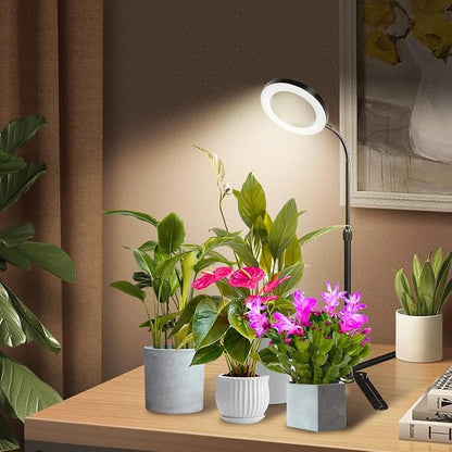 YEOLEH Plant Light for Indoor Growing Plants 6000K Full Spectrum LED Grow Lamp with Dimmable & Auto Timer