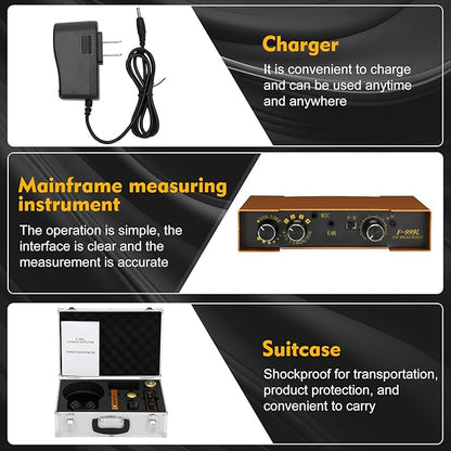 Underground Water Leak Detector, Water Pipe Leak Detector, Two Size Sensors Precise Positioning, High-Sensitivity Digital Display Leakage Sensor, Carrying Case