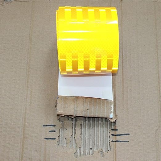 Non Fading Fluorescent Yellow Reflective Tape Outdoor Waterproof 4 inch, High Visibility Warning Safety Industrial Marking Tape (11 feet)