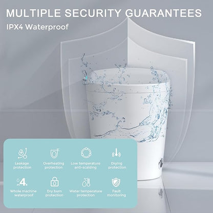 Smart Toilet with Bidet Built In, One Piece Toilet with Auto Open & Close Lid and Dual Flush, Heated Seat, Remote Control, Modern Electric Toilet with Water Tank, Foam Shield, Warm Dryer, 1.28GPF