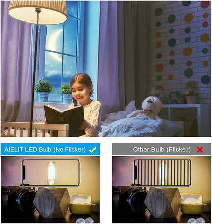 2W T8 Dimmable Candelabra LED Light Bulb, Soft White 3000K, E12 Small Chandelier Base, Tubular 25-Watt Equivalent Clear Vintage LED Edison Bulb for Display Cabinet Showcase Piano, 8-Pack