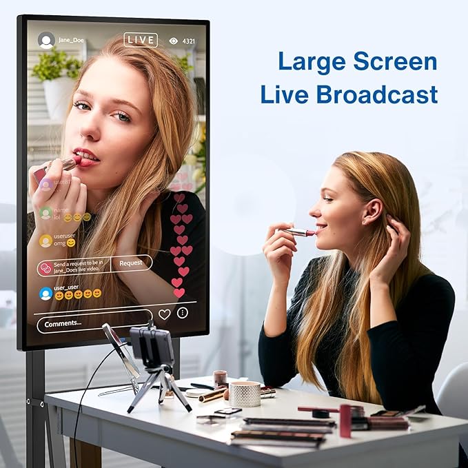 49" 1080P Interactive Smart Board for Classrooms & Office | Wireless Teaching Whiteboard with Touchscreen Android 12, Multi-Device Sharing | Safety-Rated (Board Only)