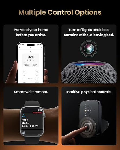 SwitchBot Hub 3 (3rd Gen), Smart Home Hub with 2.4" IPS Screen & Knob Control, WiFi Thermometer Hygrometer, IR Remote Hub (Matter/Bluetooth 200m), Alexa/Google/Apple Home Compatible