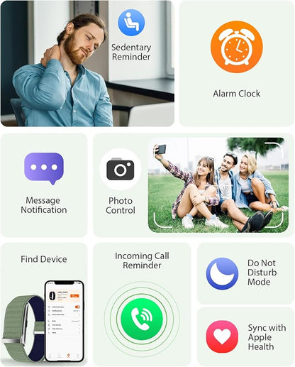 Smart Bracelet, Wearable Activity & Fitness Tracker Band, 24H Sleep Tracker, All-Day Continuous Heart Rate Blood Pressure Stress HRV Monitor, 173 Sport Modes Smart Wristband with 2 Bands, Free APP