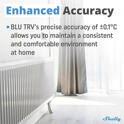 Shelly Blu TRV & Blu Gateway Gen3, Bluetooth-Operated Smart Thermostatic Valve, Smart Thermostatic Radiator Valve, Temperature Control, Home Automation, Compatible with Alexa, Google, Home Assistant