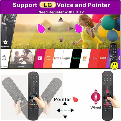 Alizen Replacement Remote Compatible with LG Remote Control for Smart TV 2024-2018 | Magic TV, Pointer, Voice Control, Bluetooth, MR18/19/20/21/22/23/24GA/GN, Alexa