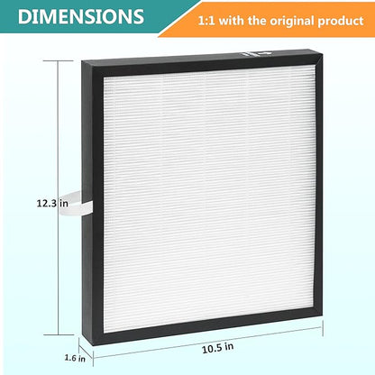 2 Pack KJ217 Air Purifier Filter Replacement, Compatible with MOOKA KJ217 Air Purifier, 3-in-1 True HEPA Filter, High-Efficiency Activated Carbon Filter