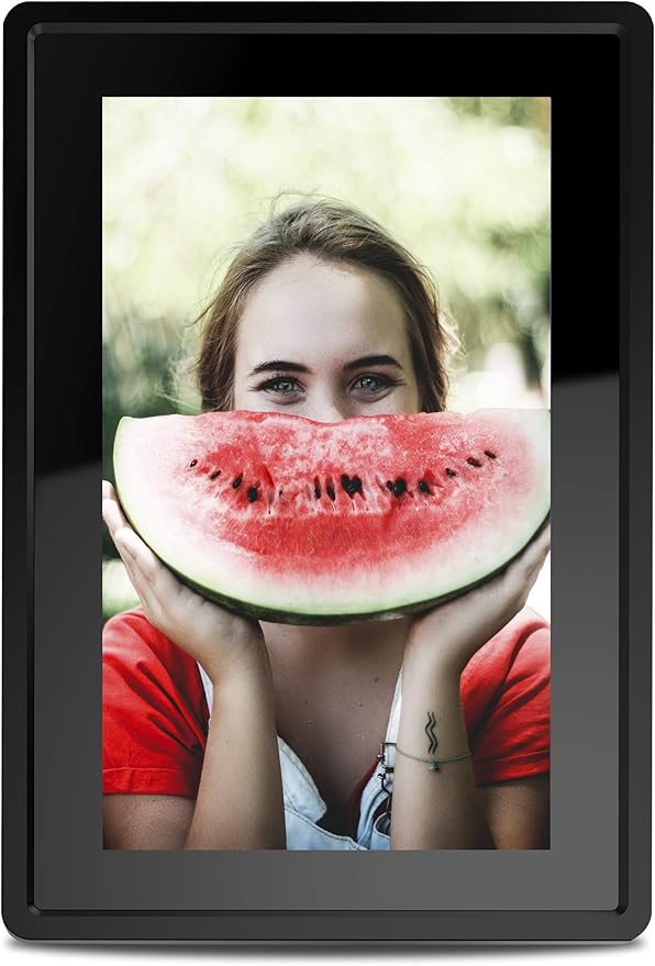 7 Inch 16GB Smart WiFi Digital Picture Frame, Send Photos or Small Videos from Anywhere, Touch Screen, IPS LCD Panel, Wall-Mountable, Portrait and Landscape(Black)