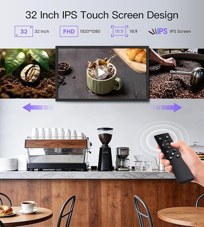 Uhale 32 Inch Extra Large Digital Picture Frame with 64GB, Remote Control, 1920 x 1080 FHD IPS WiFi Electronic Photo Frames, Support SD and USB, Share Moments Securely and Instantly, No Touch Screen