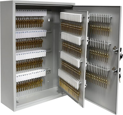 BankSupplies STEELMASTER 320 Key Cabinet - Dual Lock Control Key Box - Welded 22 Gauge Steel Construction - Scratch Resistant - Write-On Key Tags for Easy Identification