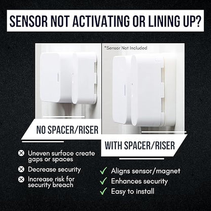 Magnet Riser Compatible with SimpliSafe | Alarm Contact Spacer with 3M Adhesive | Alarm Riser - Sensor/Magnet Not Included (1 Pack - 3/4 inch)