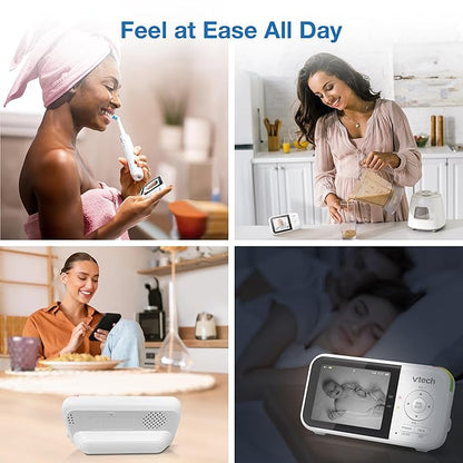 VTech VM819-2 Baby Monitor, 2.8” Screen, 2 Cameras, 1000ft Range, Night Vision, 2-Way Audio, Temperature Sensor, Lullabies, Secured Transmission No WiFi