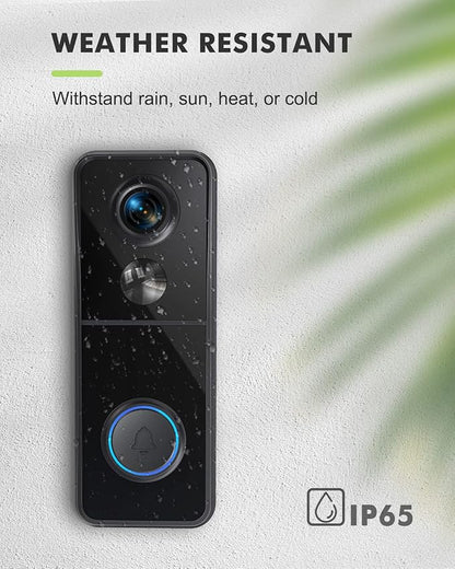 MUBVIEW Doorbell Camera Wireless with Chime, Video Doorbell - No Subscription, Voice Changer, Motion Zones Customization, 1080HD, PIR Human Detection, 2.4Ghz WiFi, Battery-Powered Smart Doorbell