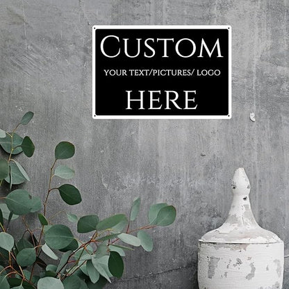 Aluminum Weatherproof Metal Sign, Customize for Office, Business, Workplace, Home, Delivery Signs (18 * 14 Inch, Black, Modern Style)