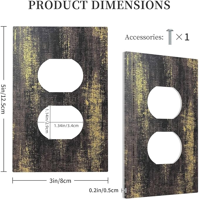 Outlet Covers Vintage Industrial Rusty Metallic 1 Gang Duplex Light Switch Cover Decorative Switch Plates Electrical Receptacle Faceplate Wall Plate For Farmhouse Cabin Decor