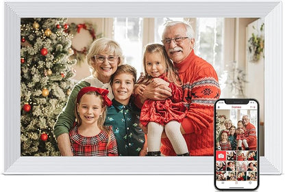 Digital Picture Frame WiFi, 15.6 Inch Frameo Digital Photo Frame, 32GB Memory, 1920*1080 IPS HD Touch Screen, Auto-Rotate, Share Pictures Video Instantly, Gift for Mom, Wedding, Birthday, Anniversary