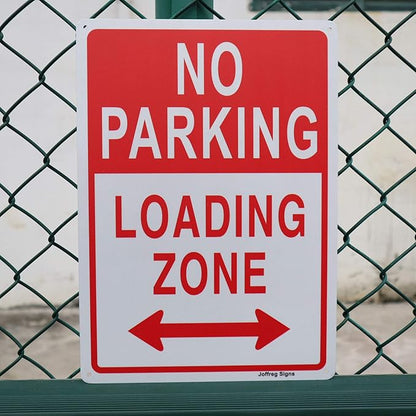 Joffreg No Parking,Loading Zone Sign,14 x 10 Inches,Reflective Aluminum,UV Printed,Weather Resistant,Waterproof,Durable Ink,Easy to Mount,Indoor Or Outdoor Use,2 Pack