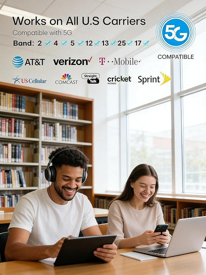 Cell Phone Booster for Home Office | Up to 2500 Sq Ft | Cell Phone Signal Booster Boosts 5G, 4G LTE for All U.S. Carriers—Verizon, AT&T, T-Mobile&More | App Support | FCC Approved
