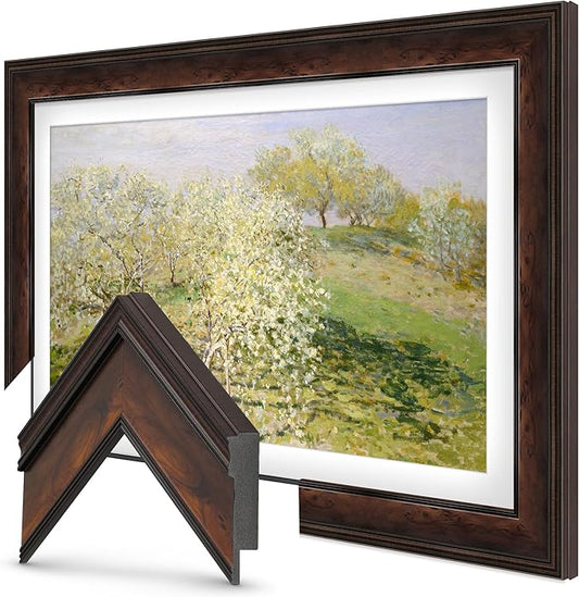 Burlwood 50" Premiere Deco TV Frame - Compatible ONLY with Samsung The Frame TVs (Fits 2021-2025, LS03A, LS03B, LS03C, LS03D, LS03FA)