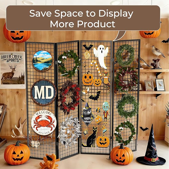 Grid Wall Panels Foldable Gridwall Panel Display Stand Art Show Display Panels for Vendor Events Craft Shows Merch Display