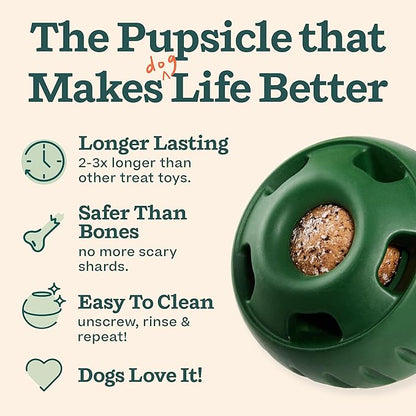 WOOF Starter Pack - Interactive Dog Toys for Boredom - Dog Treat Molds Silicone - Chicken-Flavored Healthy Treats for Dogs - Pupsicle Doggy Enrichment Toy - for Small Pups - 10-25 lbs