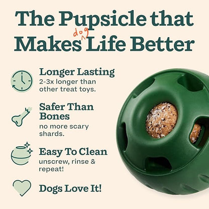 WOOF Starter Pack - Interactive Dog Toys for Boredom - Dog Treat Molds Silicone - Chicken-Flavored Healthy Treats for Dogs - Pupsicle Doggy Enrichment Toy - for XL Pups - 75+ lbs