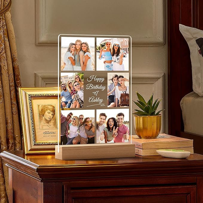 Customized Best Friend Birthday Gifts for Women, Personalized Picture Frame with Photos, Customized Photo Frame, Custom Picture Frames, Personalized Valentines Day Gifts for Women Men Her Him Friends