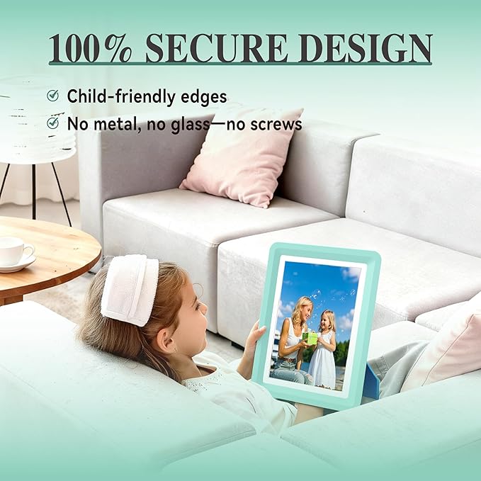 Green 5x7 Picture Frame with Acrylic Front 2 Pack, ABS Frame for 5x7 or 4x7 Photos, Shatterproof UV-Resistant Tabletop Photo Frame, Vertical/Horizontal Display for Home Décor