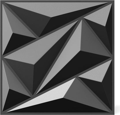 INMOZATA 3D Wall Panels for Interior Wall Decor, 33 Pack 12 x 12 Inch Decorative Wall Panels Diamond 3D Textured Accent Panel for TV, Gaming Living Room, Bedroom Background(Black)