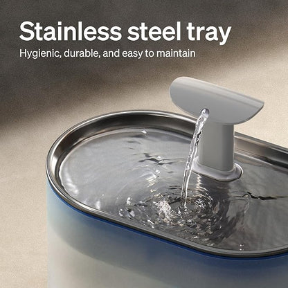 PETLIBRO Cat Water Fountain Stainless Steel,Ultra Quiet,71fl oz/2.1L Automatic Cat Fountain,Two Flow Modes,BPA-Free Capsule Metal Healthy Pet Water Fountain for Cats Inside with 4 Large Filters