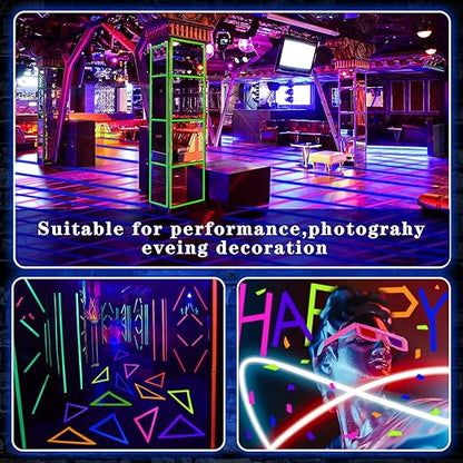 Whaline 6 Colors Neon Gaffer Cloth Tape Fluorescent Rainbow Color UV Blacklight Tapes Neon Duct Reflective Tapes for Party Supplies (0.6 Inch x 120 Ft)