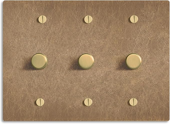 SELECT Vintage Brass Dimmer Light Switch, 1 Way Rotary Dimmer, 3 Gang TRIAC/Leading Edge Dimmable LED Light Switch, 15A 120V AC with Brass Knob, Faceplate & Dimming Module, UL Listed
