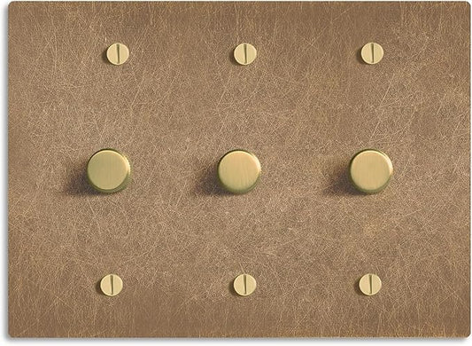 SELECT Vintage Brass Dimmer Light Switch, 1 Way Rotary Dimmer, 3 Gang TRIAC/Leading Edge Dimmable LED Light Switch, 15A 120V AC with Brass Knob, Faceplate & Dimming Module, UL Listed