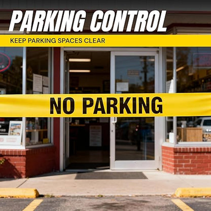 Caution No Parking Tape 3 Pack 3 inch X 1000 feet • Bright Yellow with a Bold Black Print for High Visibility • 3 in. Wide for Maximum Readability • Tear Resistant