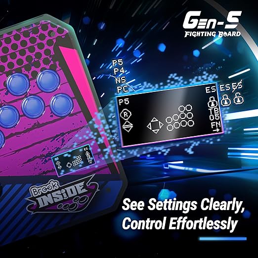 Brook Gaming GEN 5 Wired Fighting Board – Compatible with PS5, PS4, NS, NS2, and PC/Ultra-Low Latency & RGB Lighting Equipped (Exclusive Version)