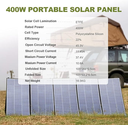 LLPOWERS R2500 Portable Power Station with SP037 Solar Panel, 2500W 2016Wh LiFePO4 Solar Generator with 400W Panel Included, Solar Power with UPS Function, Fast Charging, 30A RV Port