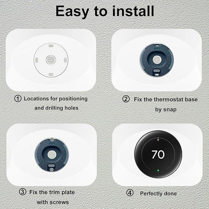 Nest Thermostat Wall Plate Cover Compatible with Google Nest Learning Thermostat (4th Gen), Practical Nest Thermostat Trim Kit, Nest Learning Thermostat 4 Accessory, Snap fit Design, White