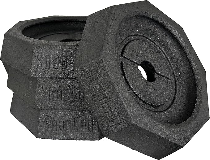 SnapPad Prime (4-Pack) | Four-Point RV Leveling Blocks Featuring 10" Round Jack Feet | Adds 316% Additional Surface Area, 8.9 lbs. Per Pad & 13.25" Width | Must-Have Camper Leveling Blocks