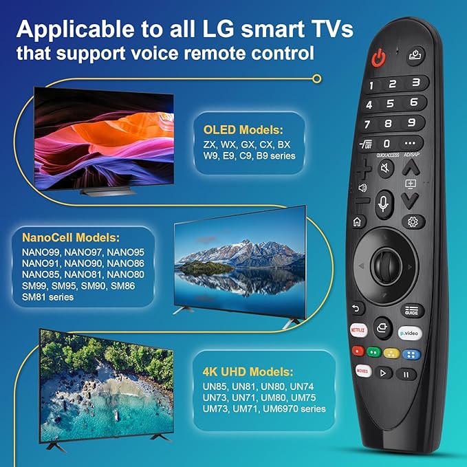 Voice-Magic-for-LG-TV-Remote-Control-Replacement Compatible with LG Smart OLED Thinq Webos TVs for AKB75855501 AN-MR24gn MR23gn MR22gn MR21ga MR20ga