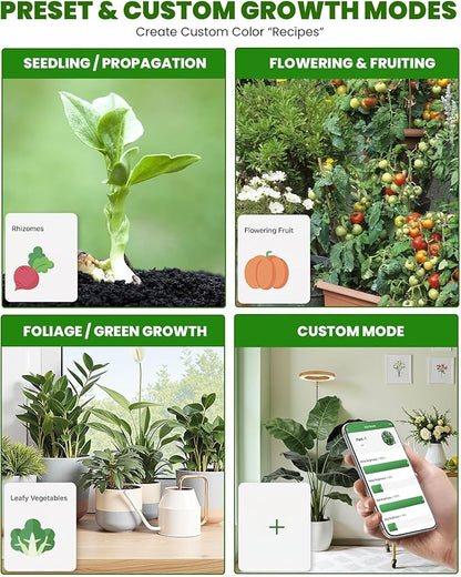 yadoker Plant Grow Light, Smart Plant Light Works with Alexa,Google for Indoor Plants,Height Adjustable,Customized Light Brightnesss,Multiple Timers