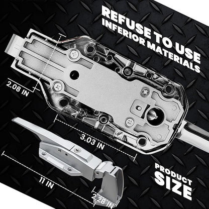 Walk in Cooler Door Closer Complete Latch Kit, Walk in Cooler Door Handle Radial Latch, Offset -1/5 In-3/5 in(Offset) and 5.9" Solid Metal Interior Release Handle (Foggy White)