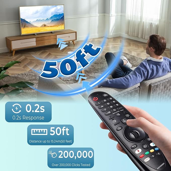 Replacement Voice LG Magic Remote Control AKB75855501, Universal LG TV Remote AN-MR20GA with Pointer Function for OLED QNED 4K NanoCell Webos Smart TV, Replaced MR19BA MR18BA MR21 MR22 MR23 MR24